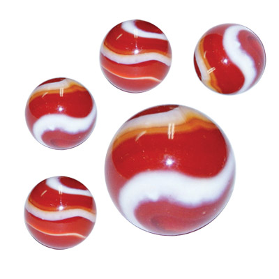 MARBLES 2 POUNDS OF 7/8 INCH FIREFIGHTER RED BEARD VACOR MARBLES FREE SHIPPING 